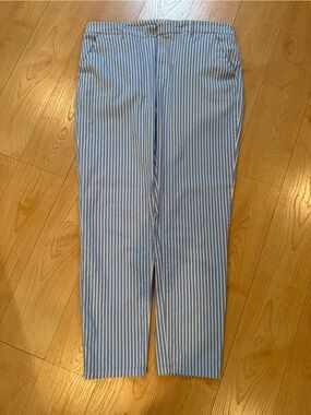 J. Crew Light Blue and White Striped Pants